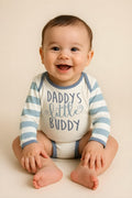 Daddy's Little Buddy Blue Striped Onesie image 0