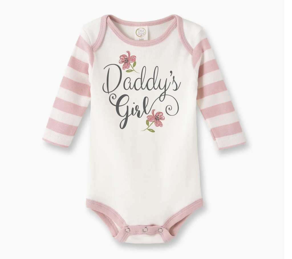 Daddy's Girl Pink Striped Onesie image 1