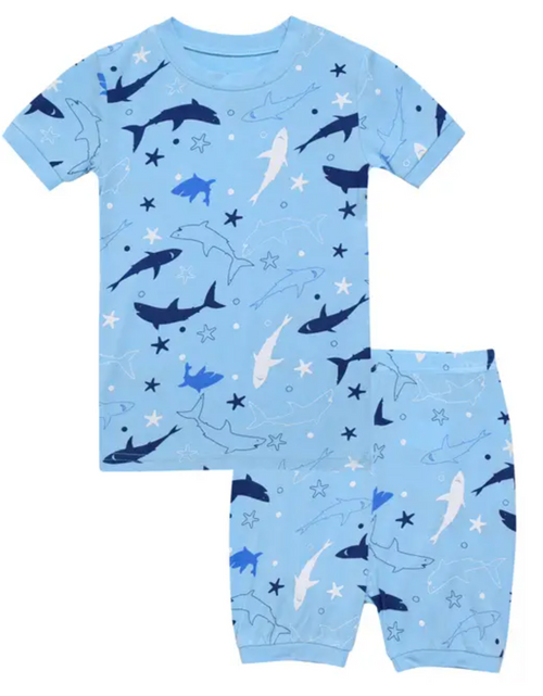 Aqua Shark Viscose PJs image 0